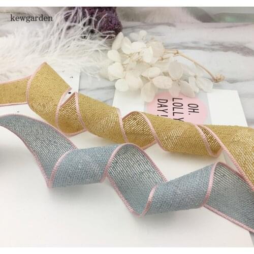 Kewgarden 25mm 1" Linen Packing Ribbons Handmade Tape DIY Bowknot Satin Ribbons Clothing DecorationAccessories 8meters/lot