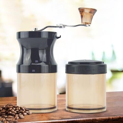 Portable Manual Coffee Grinder Spice and Vanilla Pepper Grinder Professional Tapered Clear Resin Case