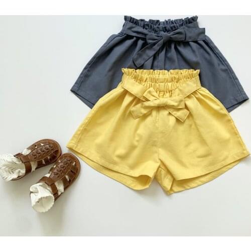 Ruffles Lace Girls Shorts Summer Casual Belt Design Kids Short Pants Toddler Girls Beach Shorts Vintage Toddler Girls Clothing