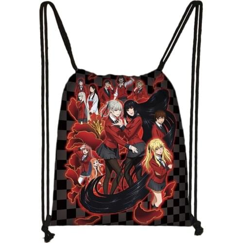 New Anime Kakegurui Drawstring Bag Boy Girl Storage Bags Teenager Women Men Casual Backpack Kids Bookbag Travel Bags