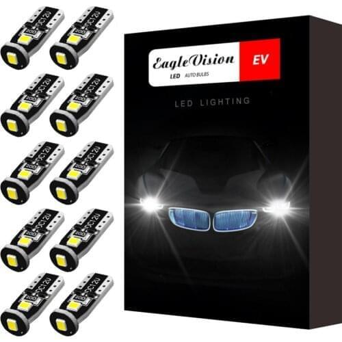 10pcs 12V Super Bright Error Free 168 194 175 2825 W5W T10 912 LED Bulbs Xenon White 3030 Chipset for Car Interior