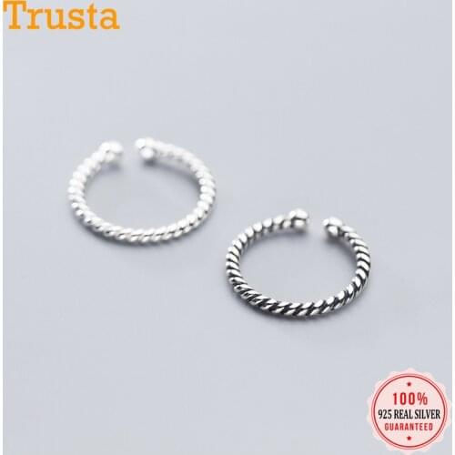 Trustdavis 2020 Authentic Minimalist 925 Sterling Silver Twist Beads Opening Finger Ring For Women Wedding Jewelry Gift DA936