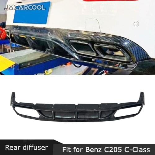 Carbon Fiber material Rear Bumper Lip Diffuser for Mercedes-Benz C Class W205 C205 C63 AMG Coupe 2015 - 2020 Convertible