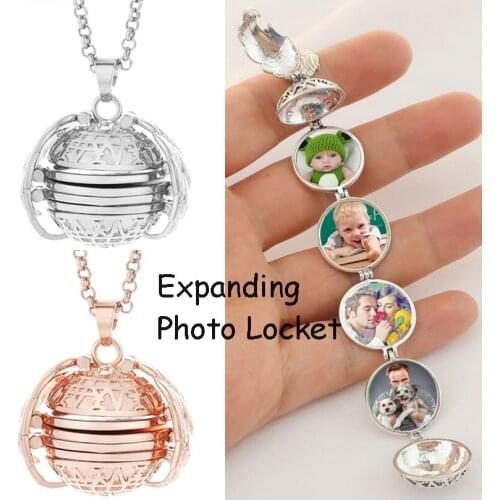 Magic Photo Pendant Memory Floating Expanding Photo Locket Necklace Plated Angel Wings Flash Box Fashion Album Box Necklaces