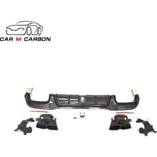 Carbon Fiber Rear Diffuser with exhaust tips fit for S class W222 S63 S65 2018-2019 KO style