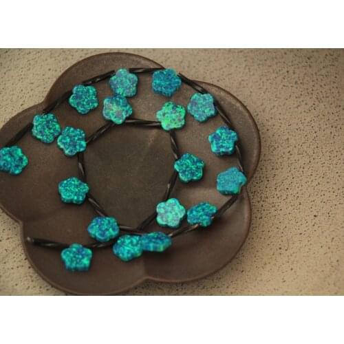 1 PCS synthetic opal green flower 10 mm