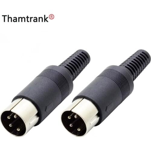 10pcs 4 Pin DIN Male Plug Cable Connector With Plastic Handle DIN Male Connector 4 Pin Plug Wire Converter Wholesale