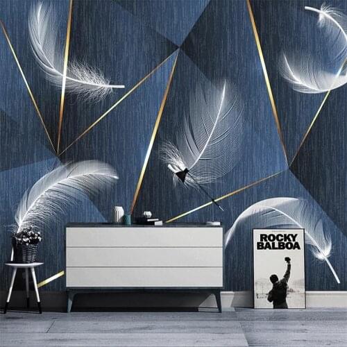 Custom 3D wallpaper murals falling feathers geometric relief simple living room bedroom background wall decoration painting wall