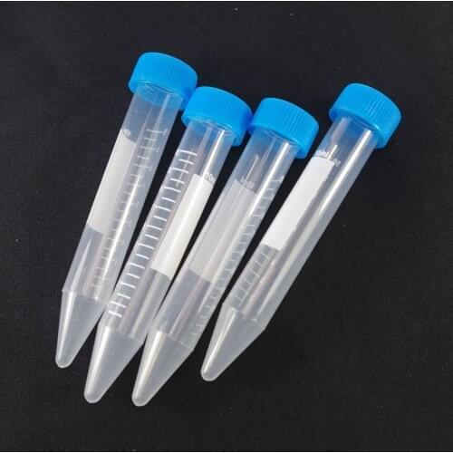 4pcs 10ml Lab Plastic Scale Centrifuge Tube V-bottom With Cap EP Tube PCR Tube Sample Specimen