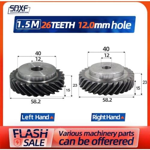45 degree helical gear, 1.5M26T, right-hand super torque convex gear, can be matched with left helical gear