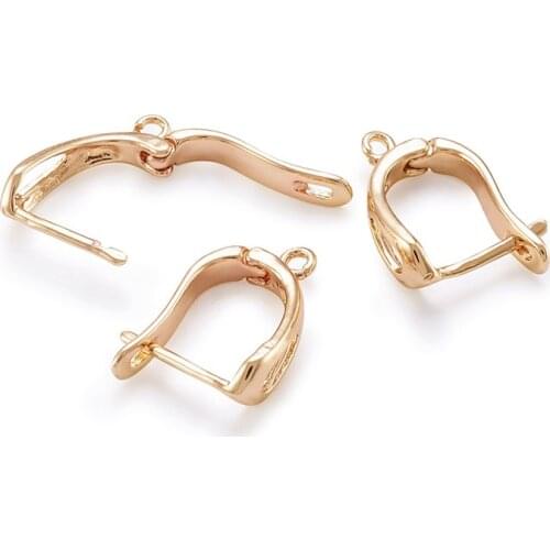 Pandahall 50pcs Brass Earring Hooks Earring Findings for Jewelry Making DIY Fashion Accessories 17x13mm Pin: 1.5mm