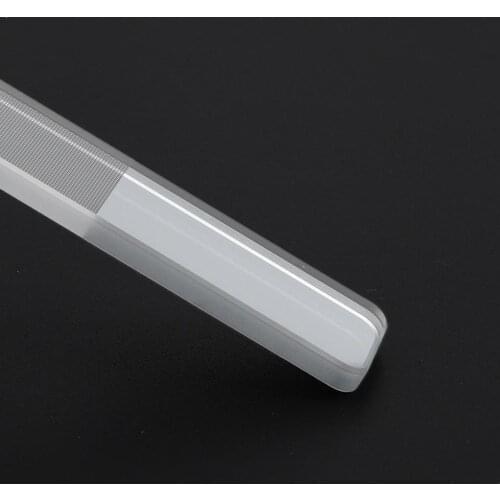 1PCS 9*1.4cm Acrylic Nail File Clear White Gradient Buffer Shiny Nail Manicure File Glass Art Nail Tool Grinding Cleanable U7Q2