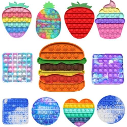 Pops Fidget Toys поп ит Reliver Stress Rainbow Push Is Bubble Antistress Toys Adult Children Simple Dimple Toy To Relieve Autism