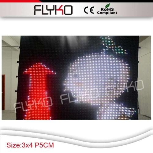 Free shipping p5cm 3x4m led curtain high definition