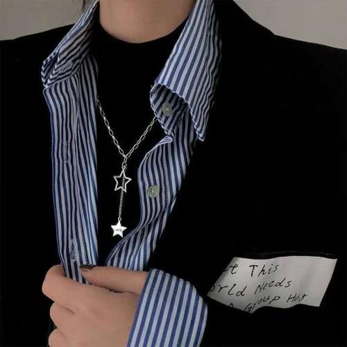 VENTFILLE 925 Sterling Silver Letter Star Necklace Female Sweater Chain Niche Design Fashion All-Match Exquisite Jewelry Gift