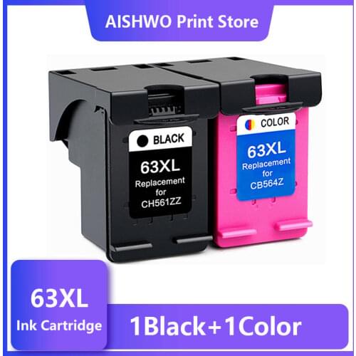 2Pcs 63XL Ink Cartridge Replacement for hp 63 XL Ink Cartridge HP63 for Deskjet 1110 2130 2131 2132 3630 5220 5230 5252 Printer