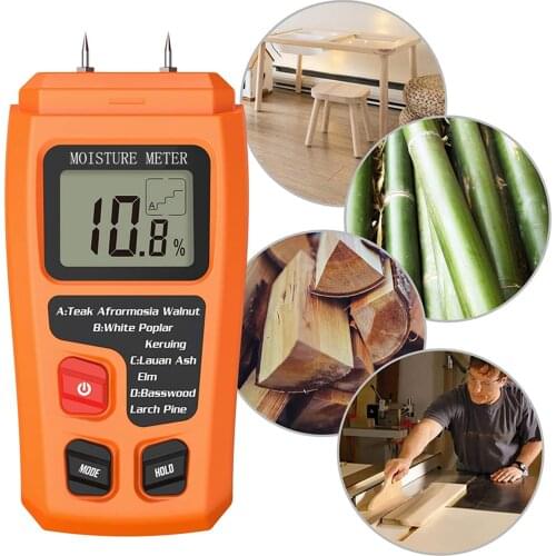 Digital Pin-Type Moisture Meter Moisture Tester Detector with LCD Display for Measuring Wood Building Material Hardwood Floor