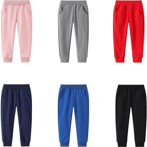 BBD Children Pants New Boys Girls Spring Autumn Cotton Terry Solid Color Track Trousers Infants 2-7 Year Costume Kids Clothes