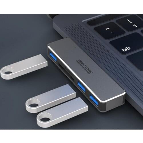5-in-1 Multiport Multifunctional Type C to USB 3.0 Hub Docking Station Card Reader for Laptop Computer