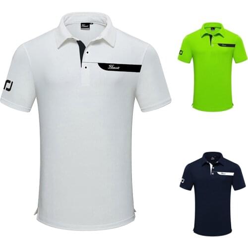 New Mens Golf T-shirt Summer Sports Short Sleeve Shirt Dry Fit Breathable Polo Shirts for Men Golf Wear