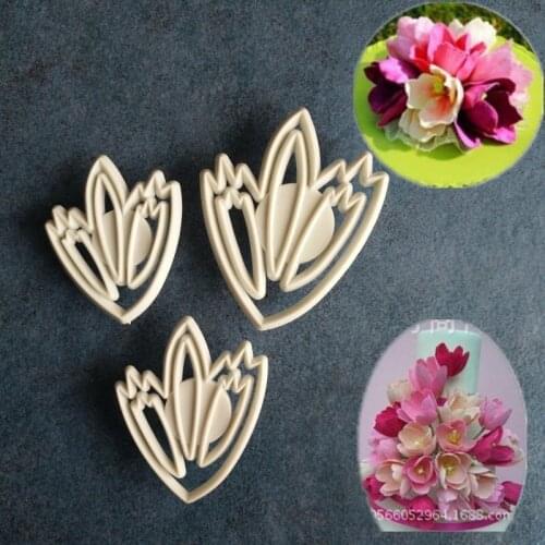 Sugar Fondling Tool Tulip Hollow Print Moulding Fondant Cake Mould Baking Decorating Tools A016