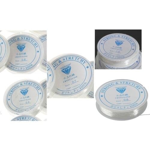 Practical 12 Meters Spool of Crystal Clear Strong & Stretchy Elastic Beading Thread Cord Wire Jewellery Making Stringing Necklac