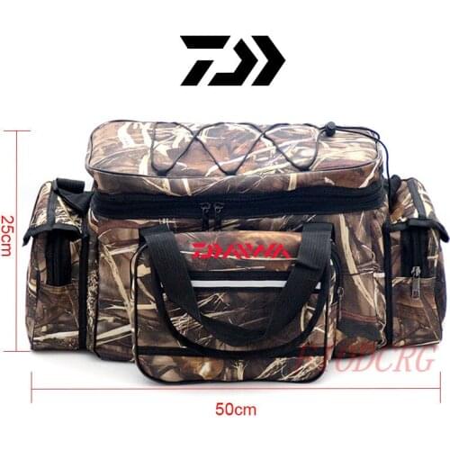 DAIWA Multi-Purpose Fishing Bag Outdoor Tool Bag Shoulder Bag Waist Bag Fishing Reel Lures Storage Bag Fishing Gear 41*27*8cm