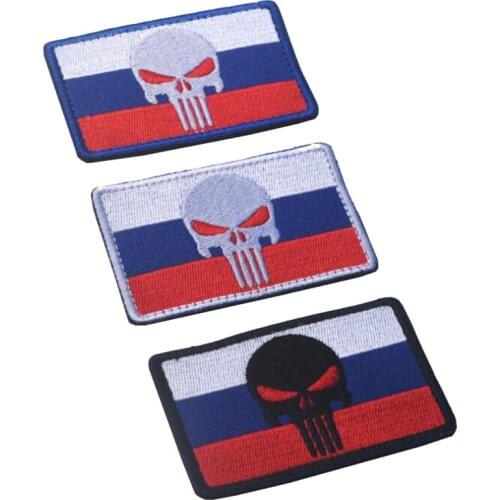 Russian Flag Banner 3D Embroidery Armband Russian Umbrella Military Tactics Morale Badge Camouflage Clothing Backpack Patch
