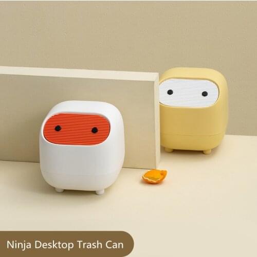 Desktop Trash Can Mini Double Press Garbage Bin Living Room Pull-pole Tube Trash Can with Lid Trash Can Bedroom