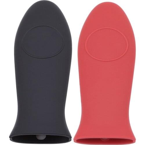 Non-Slip Silicone Hot Handle Holder Potholder Cast Iron Skillet Grip Sleeve Cover Pots Pans Handle Parts Kitchen Tools Cookware
