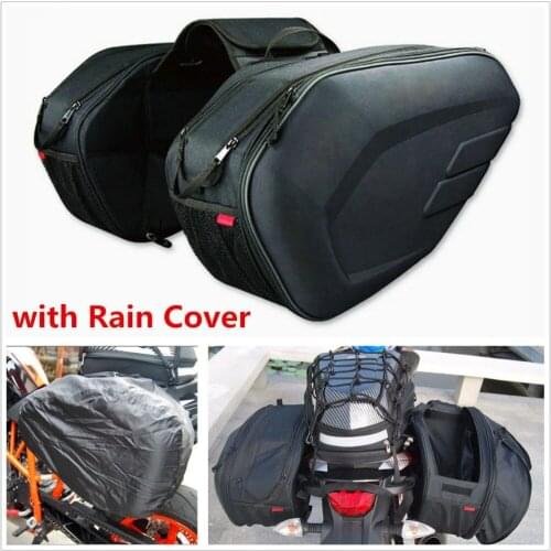 2018 New Universal Fit Motorcycle Combo SA212 Bag with Luggage Bag Saddle Bag with Rain Cover 36-58L