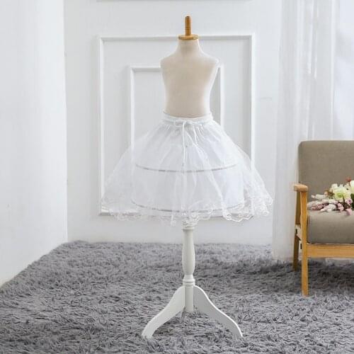 New Women Girls White Short Petticoats with Lace Trim Elastic Waistband A Line Underskirt Crinolines For Wedding Evening Party