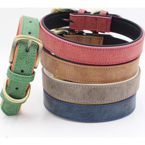Dog Collars Retro Collar Solid Fashion Leather Neck Strap With Double Rings For Small Medium Dogs Pet Supplies Pet Adjustable