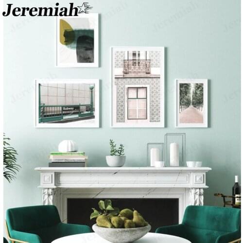 Simple Landscape Canvas Painting City Building Woods Poster Print Moroccan Door Retro Wall Art Modern Room Home Decoration