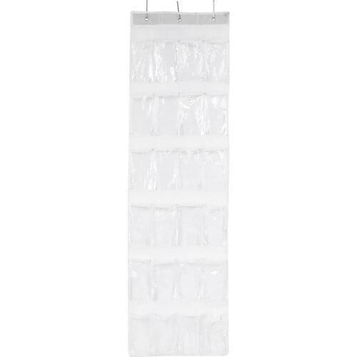 24 Pockets PVC Shoes Hanging Bag Transparent Hanging Bag Behind Door Practical Storage Tidy Organizer Home Space Saving Bags