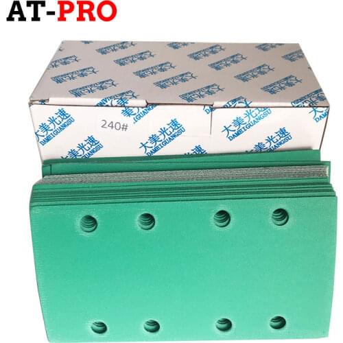 Rectangular dry sandpaper 95mm180mm green sand flocking self-adhesive sandpaper automotive sandpaper
