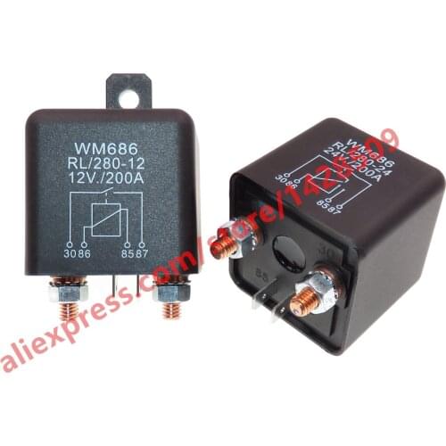 High power 200A/DC12V/24V/48V Relay 4 Pin For Car Auto Heavy Duty Install car continuous relay for Amp Style