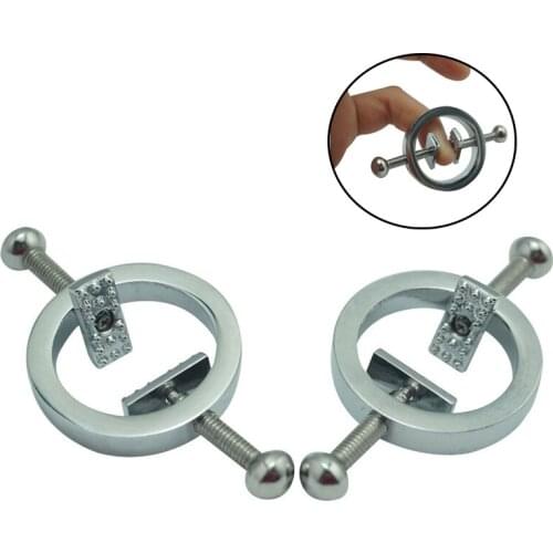 Sex Shop Female Stainless Steel Adjustable Nipple Clamps Torture Play Metal Nipple Clips Breast Restraint BDSM Bondage Sex Toys