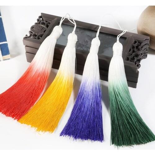 13CM Gradient Color Tassel Fringe for Curtain 1PCS Silk Tassel for Jewelry Earring Accesorries Ear Making Bag Fringe Trim