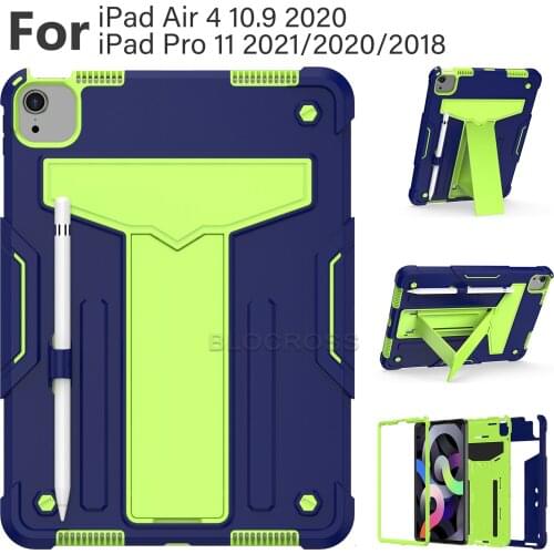 Kids Safe Case for iPad Air 4 2020 10.9 inch Heavy Hard Rubber Sillicon Stand Case for iPad Air 4th Generation 2020 Tablet Cover