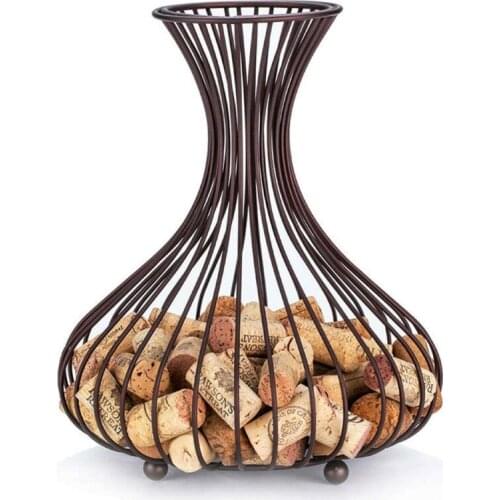 Nordic Wine Stopper Storage Metal Basket Container Home Bar Decor Cage Rack Resin Crafts Home Kitchen Accessories WF