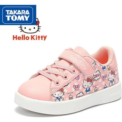 TAKARA TOMY spring and autumn new 2021 cartoon Hello Kitty board shoes simple and comfortable non-slip childrens casual shoes