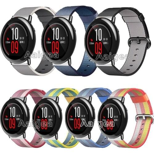 Woven Nylon Watch Band Strap For Huami Amazfit Pace Smart Watch Replacement Bracelet wrist band strap Loop 22mm nylon watchband