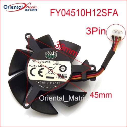 FY04510H12SFA 12V 0.2A 45mm 3Wire 3Pin VGA Fan For MSI R6450 6570 6670 V5 Graphics / Video Card Cooler Cooling Fan