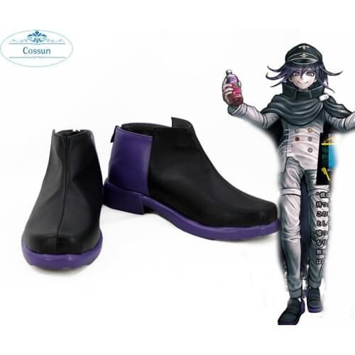 High Quality Danganronpa V3 Cosplay Shoes Kokichi Oma Boots Shoes pu leather