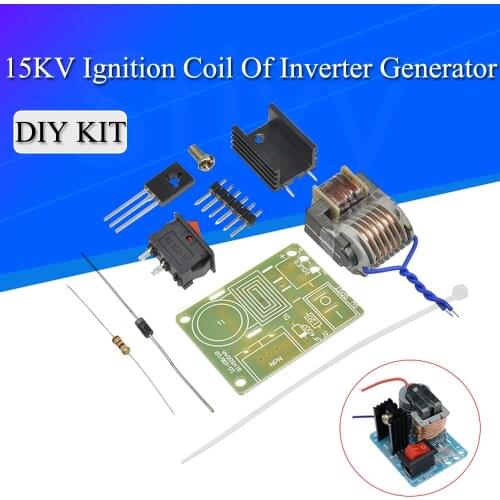 15KV High Frequency DC High Voltage Arc Ignition Generator Inverter Boost Step Up 18650 DIY Kit U Core Transformer Suite 3.7V