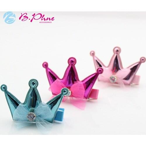 Dog hair headwear Pet hair clip bow crown princess diamond-encrusted dog hair clips pet grooming 20pcs