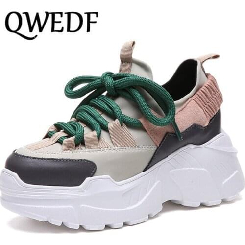 QWEDF 2019 Spring Autumn Women Casual Shoes Comfortable Platform Shoes Woman Sneakers Ladies Trainers chaussure femme CR-43