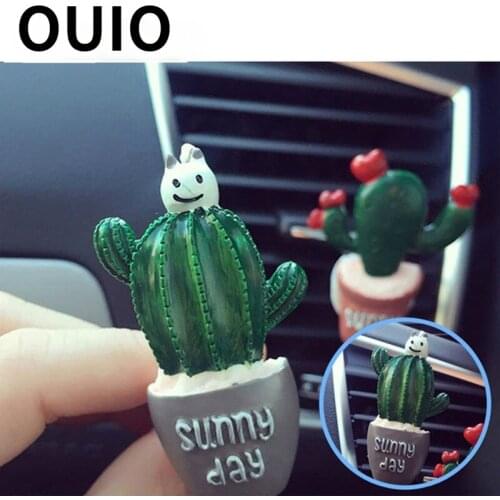 1Pcs Car Air Conditioning Vent Perfume Clip Resin Cactus For Audi A4 B6 B8 VW Passat B5 B7 Skoda Octavia A7 A5 Renault Megane 2