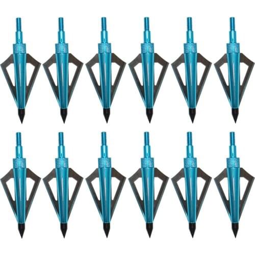 12Pcs Black Arrow Broadhead Archery Hunting Broadheads Bows and Arrows Carbon Arrow Universal 125GR 3Blades